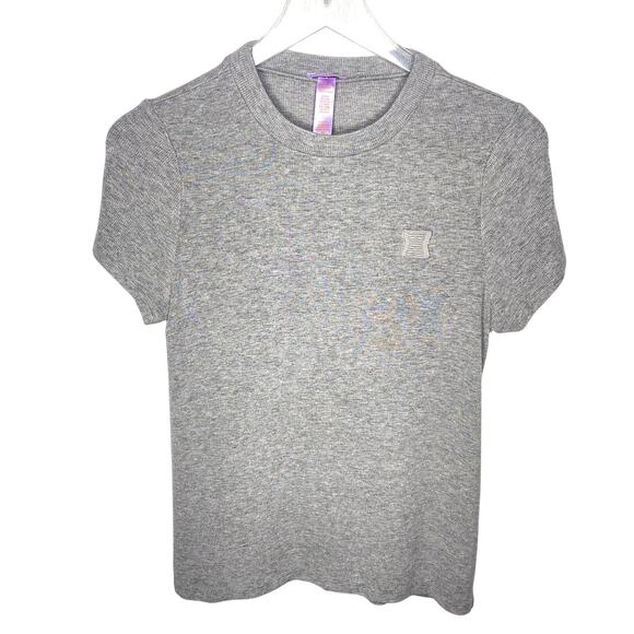 Savage X Fenty Gray Crew Neck Short Sleeve Ribbed Tshirt Size 1X - Picture 1 of 7